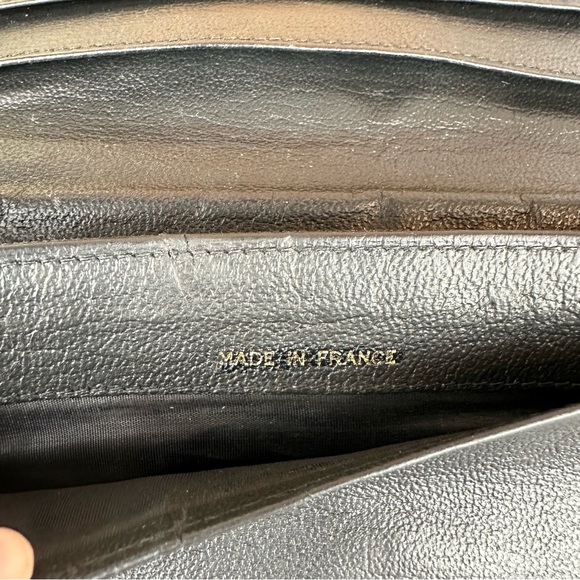 CHANEL black leather wallet crossbody bag with chain and charm - Picture 7 of 16